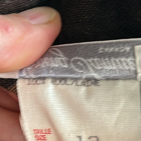 Irving Samuel Vintage Chevron Patterned Wool, Black and Brown Midi Skirt - Picture 12 of 16